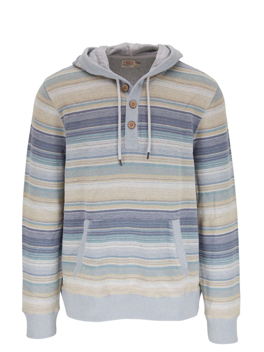 Faherty Campfire Shoreline Hoodie Men’s Pullover Tribal Beachy Surf Pockets Xs